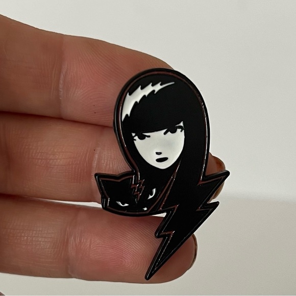 Emily The Strange Enamel Lapel Pin Emily The Strange Black Cat Pin Punk Goth - Picture 3 of 5